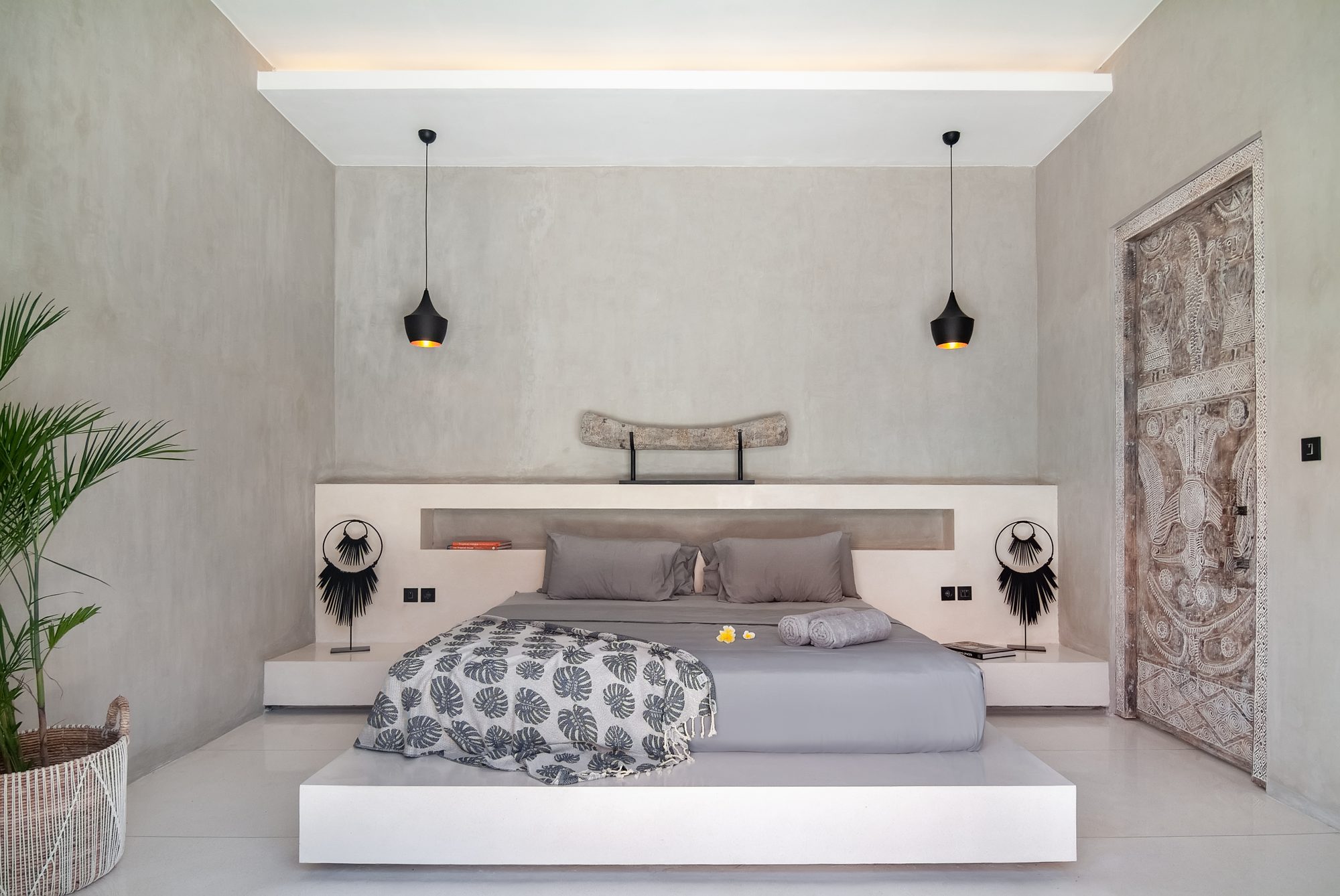Villa Baloo bedroom with pool view luxury villa Pererenan Bali
