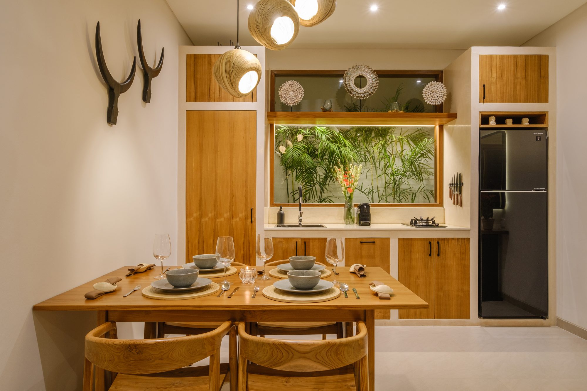 Villa Las Hermanas kitchen and dining boutique villa Canggu Bali