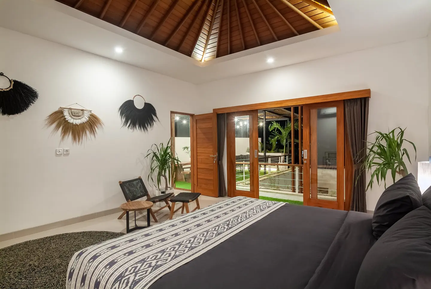 Villa Kesari second upstairs bedroom with terrace view Berawa Canggu Bali