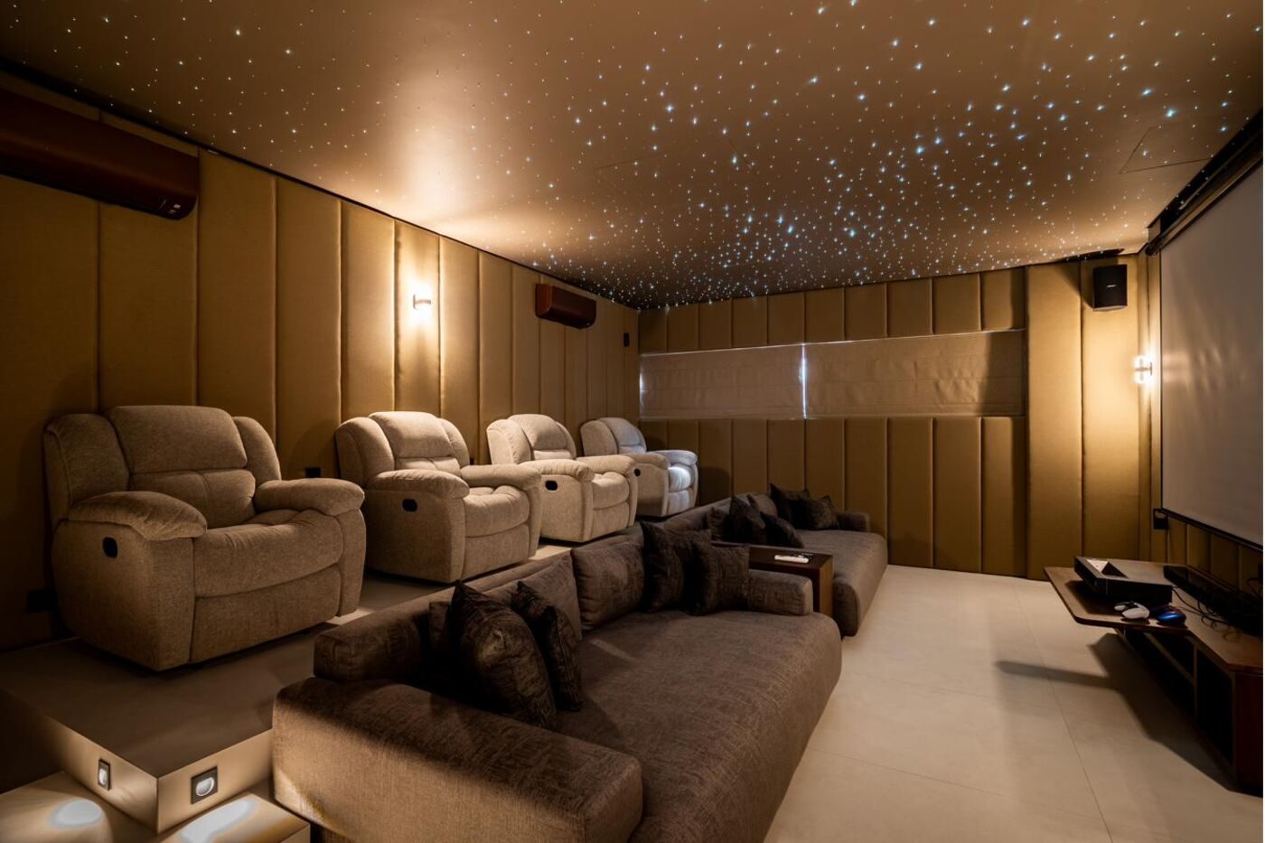 Star ceiling private cinema MAR Bali 2 flagship villa Pererenan Bali