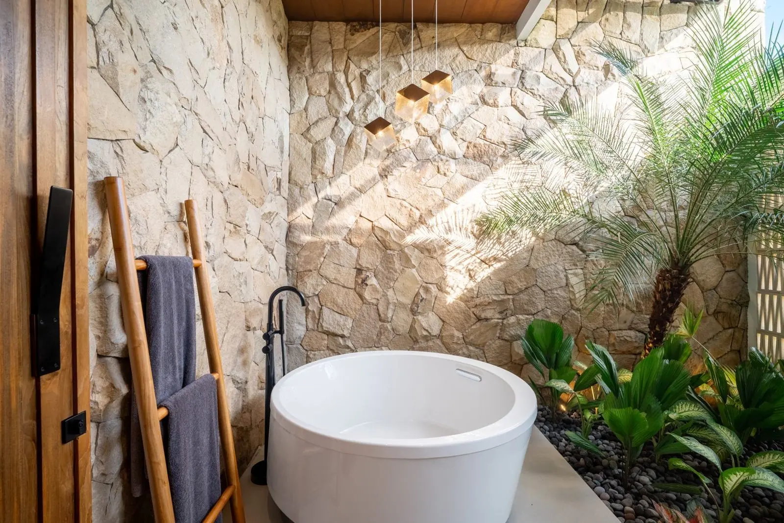 The Open-Air Suite bathroom MAR Bali 2 luxury villa Pererenan Bali