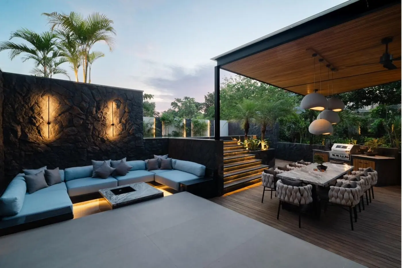 MAR Bali 2 terrace and tropical garden luxury villa Pererenan Bali