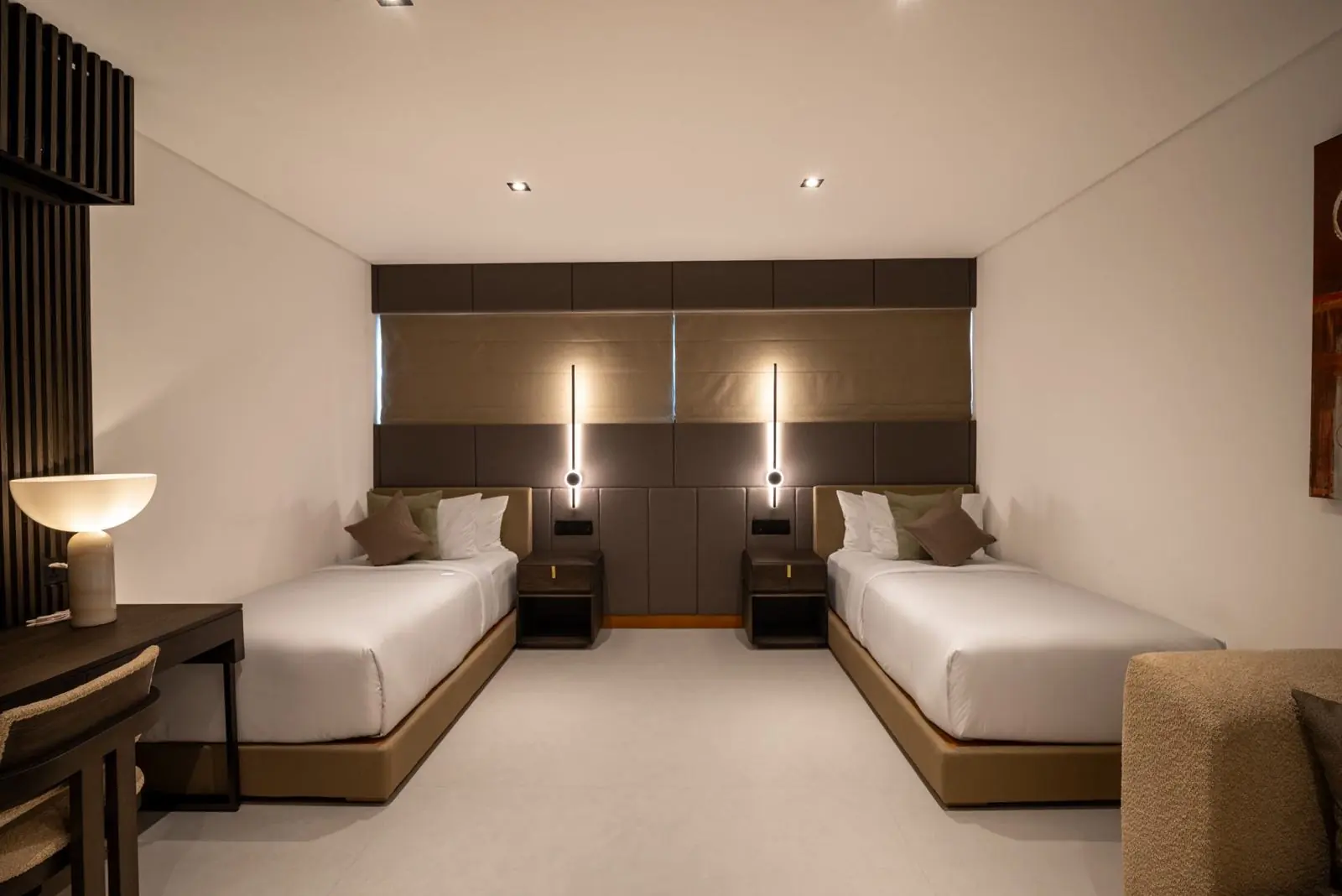 The Twin Room bedroom MAR Bali 2 luxury villa Pererenan Bali