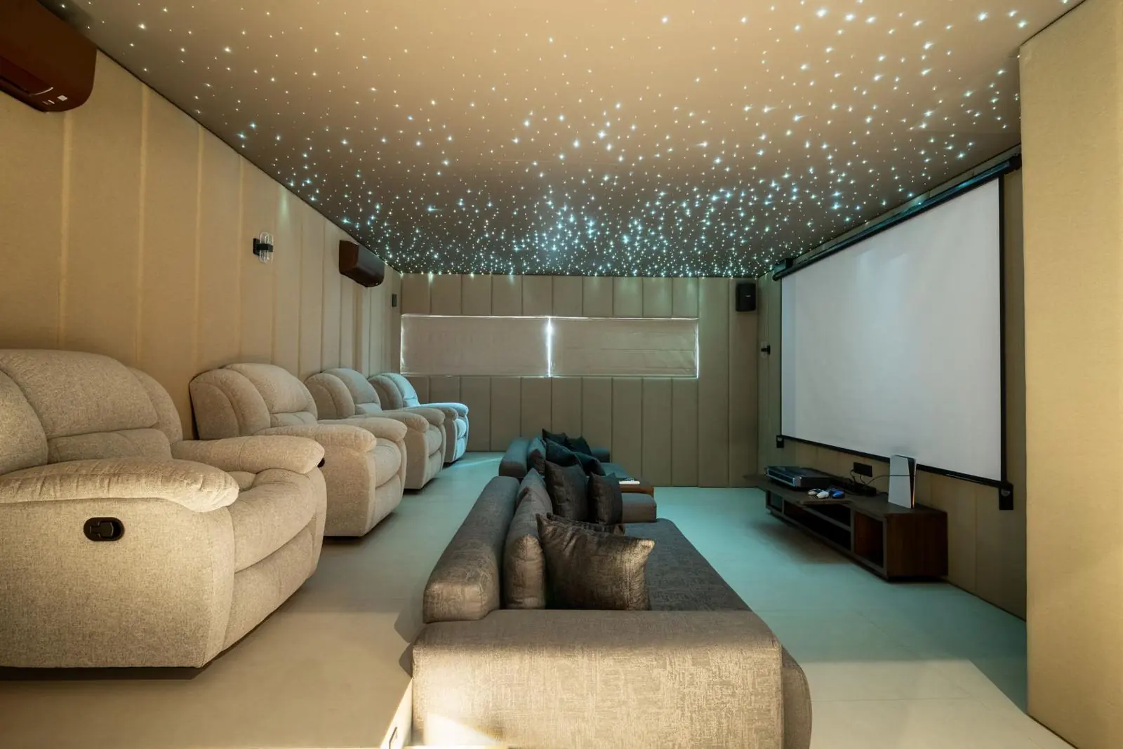 Private cinema with star ceiling and recliners MAR Bali 2 villa with cinema Bali