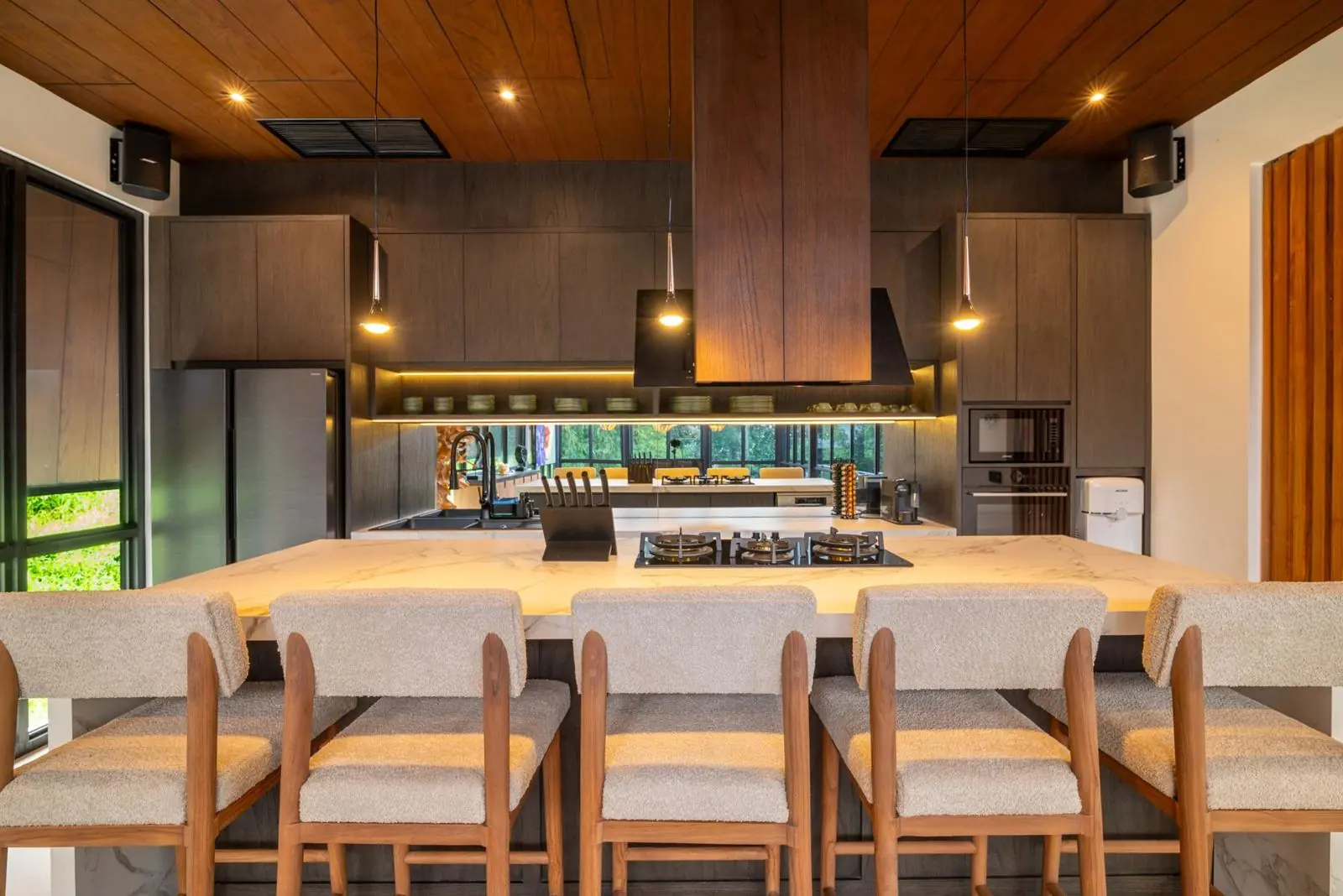 Fully equipped kitchen with marble island MAR Bali 2 luxury villa Pererenan Bali